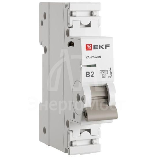 Выключатель автоматический 1п B 2А 4.5кА ВА 47-63N PROxima EKF M634102B