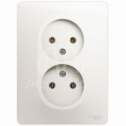 Розетка 2-м СП Glossa 16А IP20 без заземл. в сборе перламутр SchE GSL000620