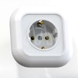 Розетка 1-м СП Валентина РС16-635 с заземл. бел. Кунцево 7653