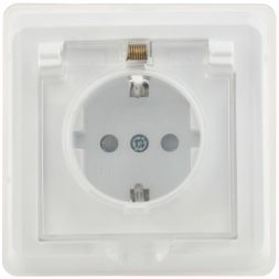 Розетка 1-м СП Вега РСбш10-3-ВБ 16А IP44 с заземл. защ. шторки с крышкой бел. GENERICA ERV16-K01-16-DM