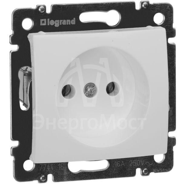 Механизм розетки 1-м СП Valena 16А IP21 без заземл. бел. Leg 774416