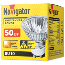Лампа галогенная 94 208 JCDRC 50Вт GU10 230В 2000h Navigator 94208