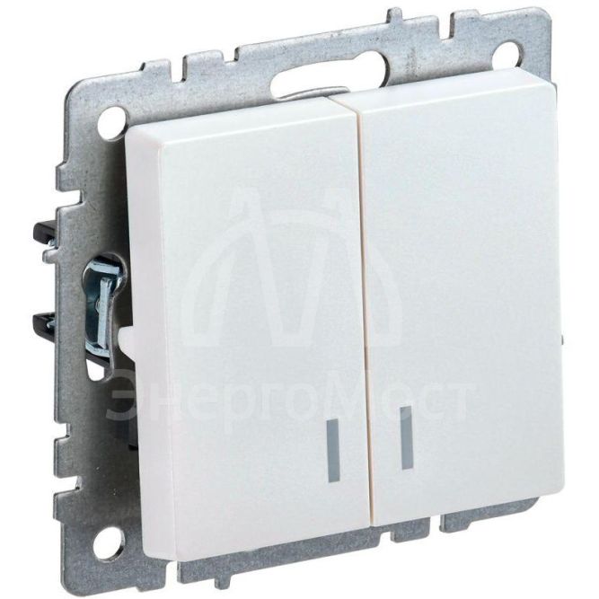 Выключатель 2-кл. СП BRITE ВС10-2-1-БрЖ 10А с инд. жемчуж. IEK BR-V20-1-10-K36