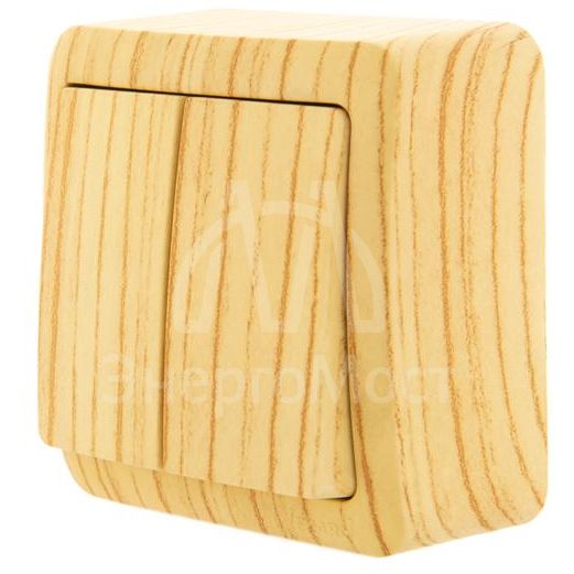 Выключатель 2-кл. 1п ОП Viola 10А IP20 беленый дуб LEZARD 751-5200-101