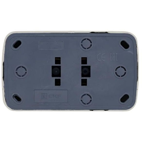 Розетка 2-м ОП Минск 16А IP20 с заземл. бел. Basic EKF EGR16-128-10