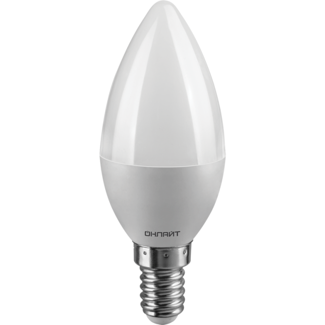 Лампа светодиодная 71 629 OLL-C37-6-230-4K-E14-FR 6Вт свеча 4000К бел. E14 470лм 176-264В ОНЛАЙТ 71629