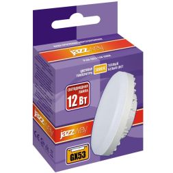 Лампа светодиодная PLED-GX53 12Вт таблетка 3000К мат. тепл. бел. GX53 980лм 230В JazzWay 1029102