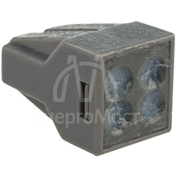 Экспресс-клемма с пастой 4-проводная до 2.5кв.мм сер. (уп.100шт) (773-304) Rexant 07-3040