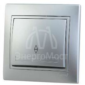 Выключатель проходной 1-кл. СП Мира 10А IP20 со вставкой сер. метал. LEZARD 701-1010-105