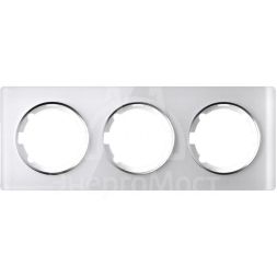 Рамка 3-м Garda горизонт. стеклянная бел. 2E52301300 OneKeyElectro 2234926