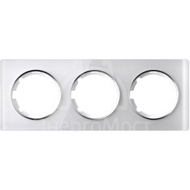 Рамка 3-м Garda горизонт. стеклянная бел. 2E52301300 OneKeyElectro 2234926