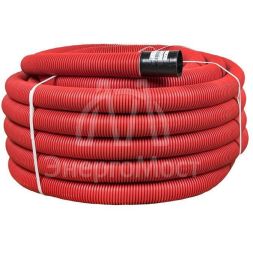 Труба гофрированная двустенная ПНД гибкая d110мм с протяжкой SN8 красн. (уп.50м) PROxima EKF tg2st-110-50m