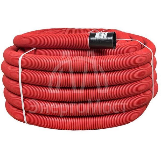 Труба гофрированная двустенная ПНД гибкая d110мм с протяжкой SN8 красн. (уп.50м) PROxima EKF tg2st-110-50m