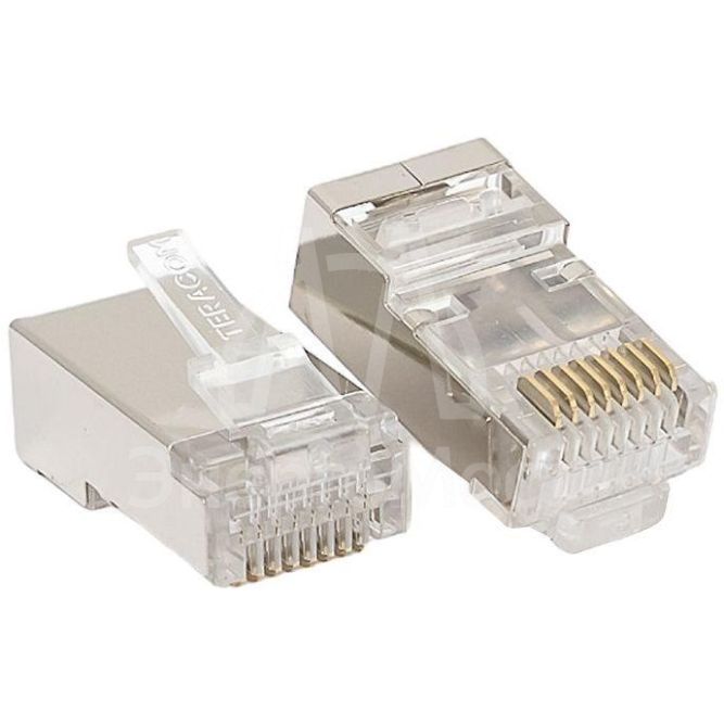 Коннектор RJ-45 TERACOM экранированный 8P8C Cat.5E универсальный (уп.20шт) EKF TRC-PLUG-5EFTP-20