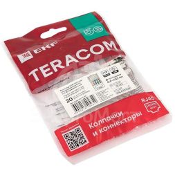 Коннектор RJ-45 TERACOM экранированный 8P8C Cat.5E универсальный (уп.20шт) EKF TRC-PLUG-5EFTP-20
