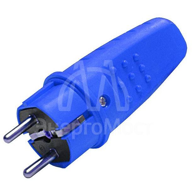 Вилка электрическая 1-м прямая каучук син. Universal 3041