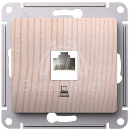 Розетка компьютерная Glossa RJ45 кат.5Е механизм сосна SE GSL001581K