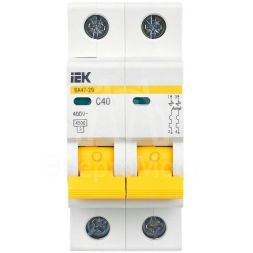 Выключатель автоматический модульный 2п C 40А 4.5кА ВА47-29 IEK MVA20-2-040-C