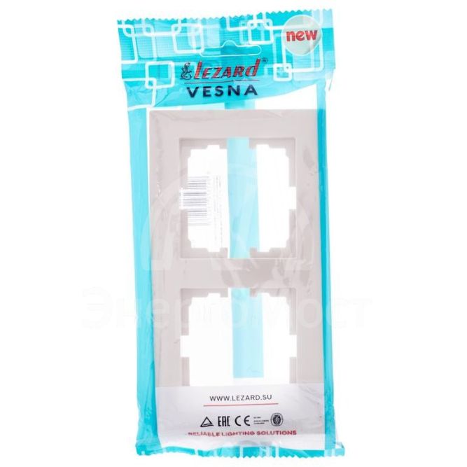 Рамка 2-местн. горизонт. VESNA кремов. LEZARD 742-0300-147