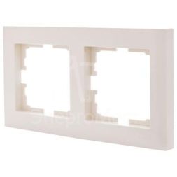 Рамка 2-местн. горизонт. VESNA кремов. LEZARD 742-0300-147