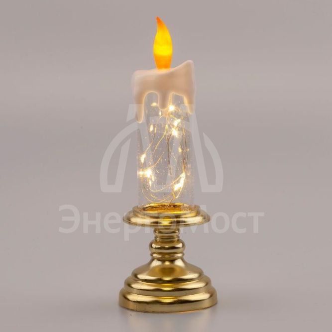 Светильник декоративный новогодний &amp;quot;Свеча&amp;quot; EGNDS-03 тепл. бел. 10 LED h=20см 2хААА IP20 Эра Б0051934