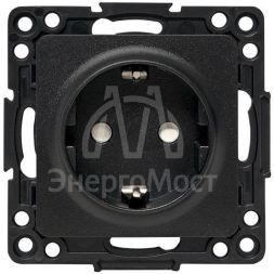 Розетка 1-м СП Стокгольм 16А с заземл. защ. шторки винт. клеммы механизм черн. PROxima EKF EZR16-028-20