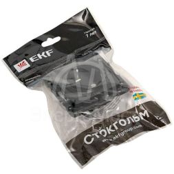 Розетка 1-м СП Стокгольм 16А с заземл. защ. шторки винт. клеммы механизм черн. PROxima EKF EZR16-028-20