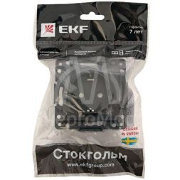 Розетка 1-м СП Стокгольм 16А с заземл. защ. шторки винт. клеммы механизм черн. PROxima EKF EZR16-028-20