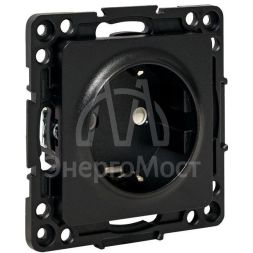 Розетка 1-м СП Стокгольм 16А с заземл. защ. шторки винт. клеммы механизм черн. PROxima EKF EZR16-028-20