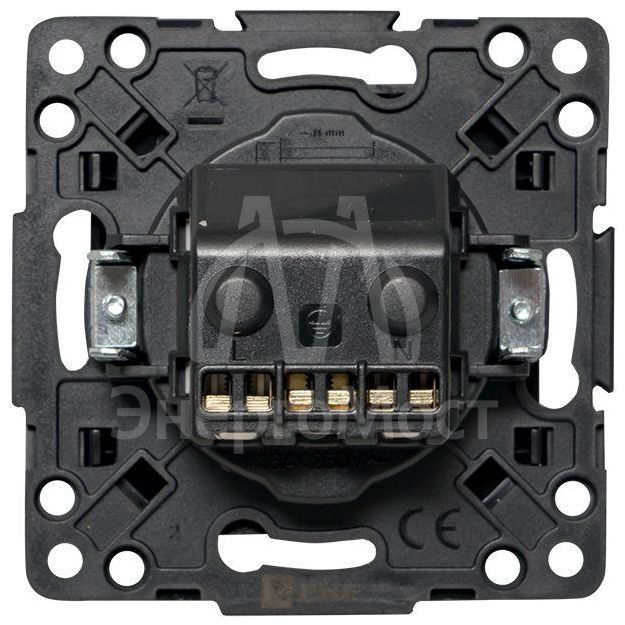 Розетка 1-м СП Стокгольм 16А с заземл. защ. шторки винт. клеммы механизм черн. PROxima EKF EZR16-028-20