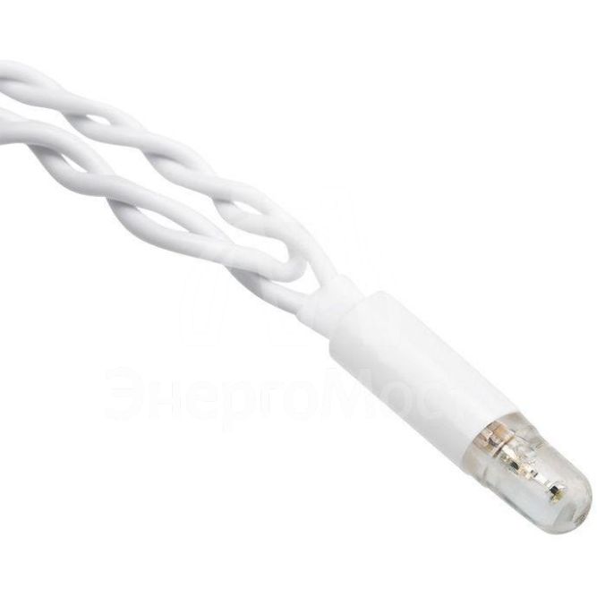 Гирлянда светодиодная &amp;quot;Айсикл&amp;quot; (бахрома) 4.8х0.6м 176LED бел. 11Вт 220В IP65 эффект мерцания провод бел. ПВХ Neon-Night 255-165