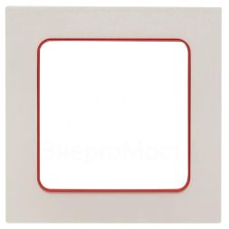 Рамка 1-м Стокгольм бел. с линией цвета красн. PROxima EKF EXM-G-304-20