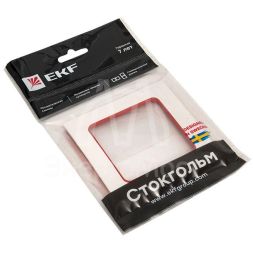 Рамка 1-м Стокгольм бел. с линией цвета красн. PROxima EKF EXM-G-304-20