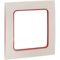 Рамка 1-м Стокгольм бел. с линией цвета красн. PROxima EKF EXM-G-304-20