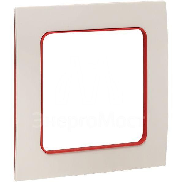 Рамка 1-м Стокгольм бел. с линией цвета красн. PROxima EKF EXM-G-304-20