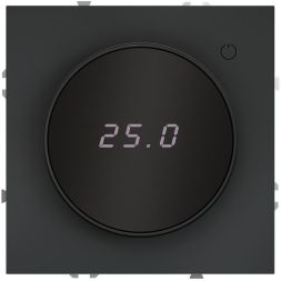 Терморегулятор электронный S70 с индикацией и датчиком для теплого пола механизм графит Voltum VLS070107