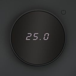 Терморегулятор электронный S70 с индикацией и датчиком для теплого пола механизм графит Voltum VLS070107