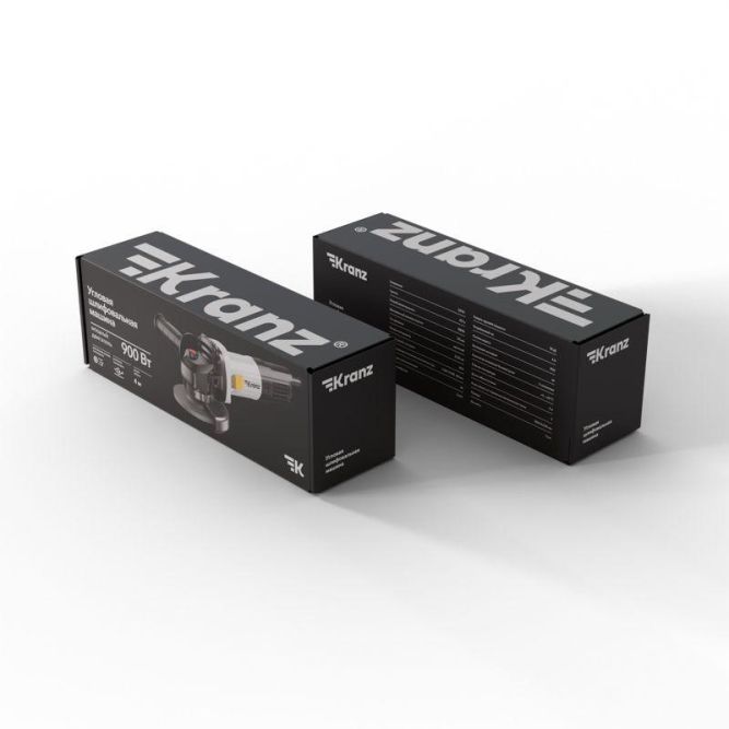 Машина шлифовальная угловая (УШМ болгарка) 125мм 900Вт в кейсе Kranz KR-PT-212