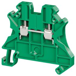 Клемма проходная винтовой зажим 2 точки подключения 4кв.мм зел. DKC TUR-4R-GN