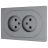 Розетка 2-м СП OSEN без заземл. ПБТ механизм сер. матов. LEZARD 743-7400-128B