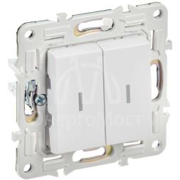 Выключатель 2-кл. SKANDY 10А SK-V09W с индикацией арктич. бел. IEK SK-V20-1-10-K01