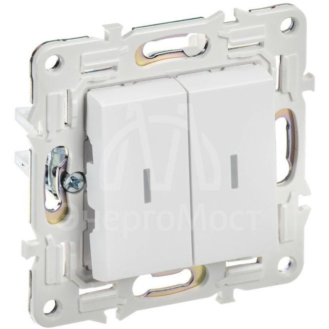 Выключатель 2-кл. SKANDY 10А SK-V09W с индикацией арктич. бел. IEK SK-V20-1-10-K01