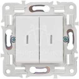 Выключатель 2-кл. SKANDY 10А SK-V09W с индикацией арктич. бел. IEK SK-V20-1-10-K01