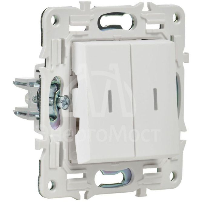 Выключатель 2-кл. SKANDY 10А SK-V09W с индикацией арктич. бел. IEK SK-V20-1-10-K01