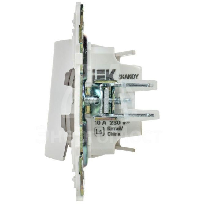 Выключатель 2-кл. SKANDY 10А SK-V09W с индикацией арктич. бел. IEK SK-V20-1-10-K01