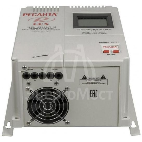 Стабилизатор напряжения АСН-5000 Н/1-Ц 1ф 5кВт настен. IP20 Ресанта Lux 63/6/16