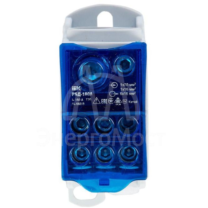 Блок распределительный на DIN-рейку РБД-160А IEK RBD-160