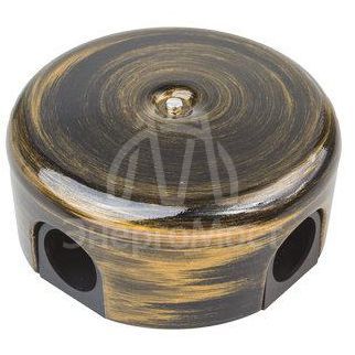 Коробка распределительная d78мм ЛИЗЕТТА (в компл. 4 кабельных ввода) ABS-пластик бронза Bironi B1-521-25-K