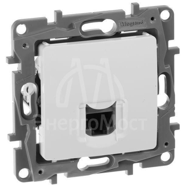 Механизм розетки информ. 1-м СП Etika RJ45 CAT.5E UTP бел. Leg 672241