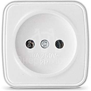 Розетка 1-м ОП Электра 10А IP20 без заземл. бел. Союз 0011